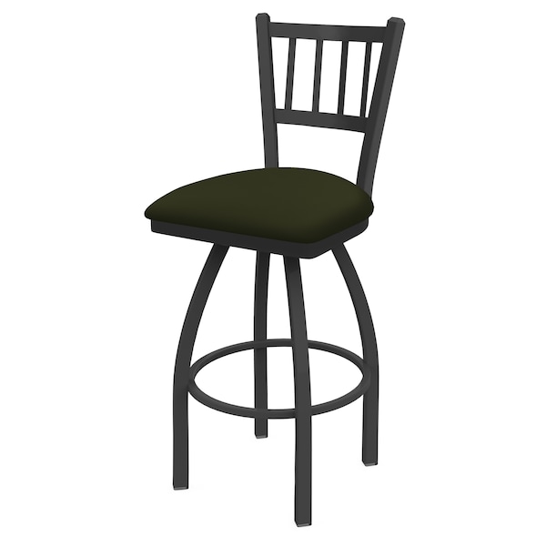 25" Swivel Counter Stool, Pewter Finish, Canter Pine Seat